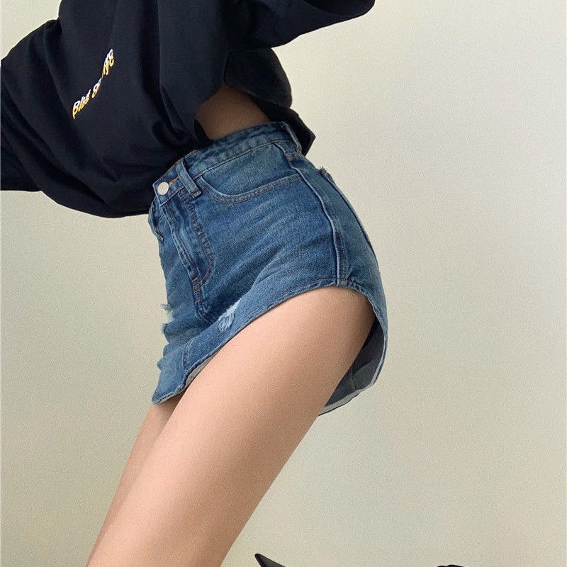 Chân váy denim dài ngang hông lưng cao thời trang mùa hè 2021