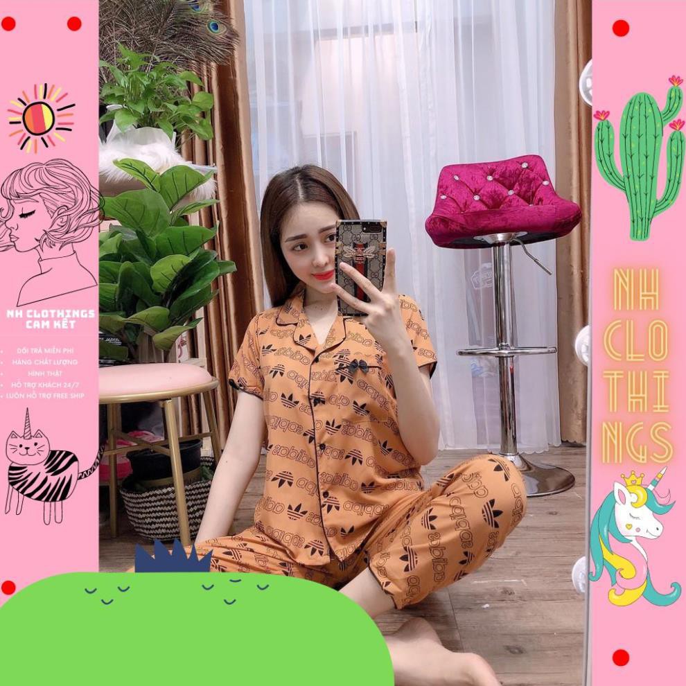 Đồ Ngủ Nữ, Đồ Bộ Pijama, Pijama Lụa, Bộ Đồ Ngủ Tay Ngắn Quần Dài Phối Nơ Túi Lụa Hàn Cao Cấp NH CLOTHINGS