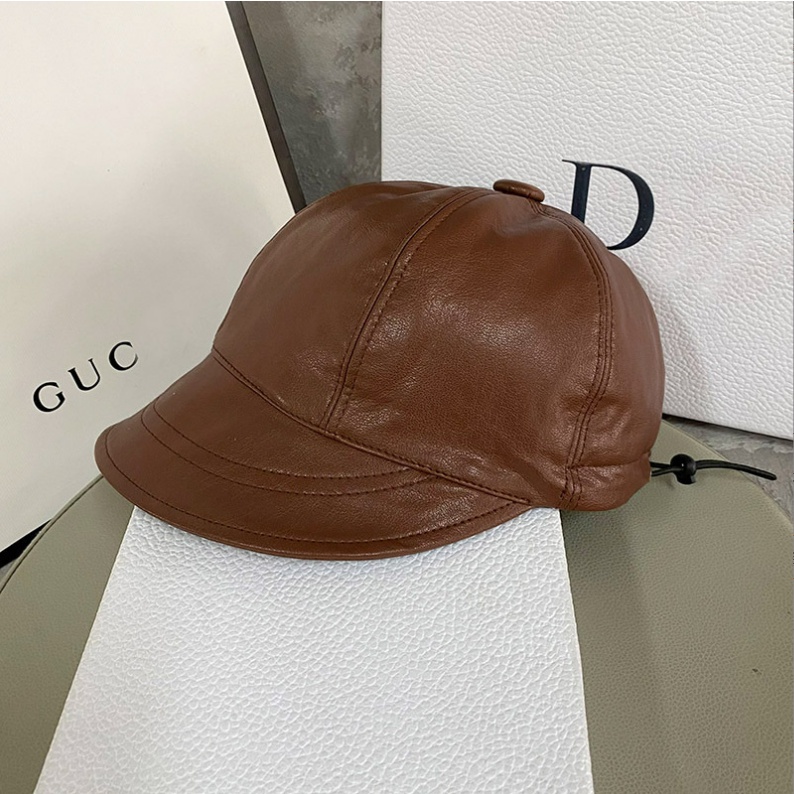 Mũ vành chất liệu da Pu che nắng phong cách Hàn