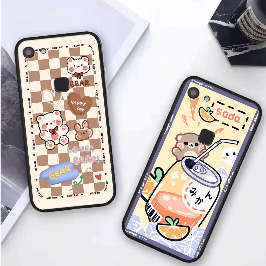 Ốp lưng Vivo V7 / V7 PLUS in hình 3D GẤU cute be@r, soda, happy day cực hot ,thời thượng