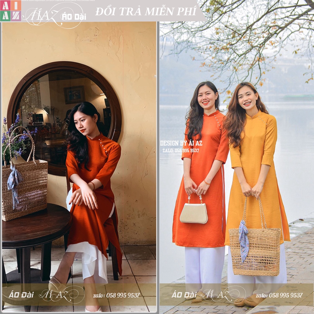 BigSize Áo Dài Cách Tân Nữ Dáng Suông Tay Lỡ AH12