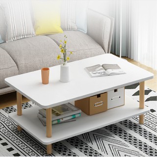 Bàn trà 2 tầng MDF bắc âu size 120x60x43 - Bàn trà Nhật phòng khách