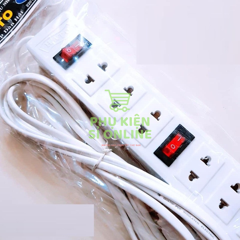 Ổ CẮM ĐIỆN 6 LỖ - 2 Công tắc CHỊU NHIỆT  Store4girls