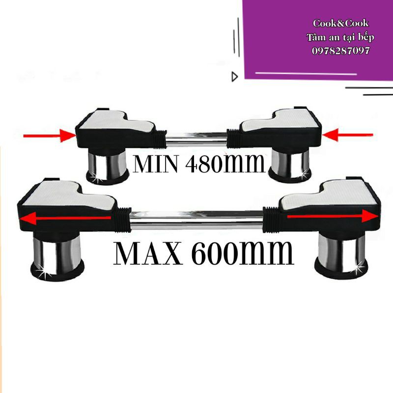Chân đế giá đỡ tủ lạnh, máy giặt, cây lọc nước đa năng tự điều chỉnh kích thước[SHOP ĐẶT GIA CÔNG][CHÍNH HÃNG]