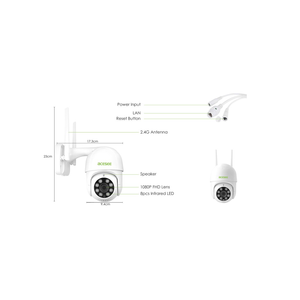 Camera wifi Acesee AC04 ngoài trời chống mưa nắng hàng chính hãng | BigBuy360 - bigbuy360.vn