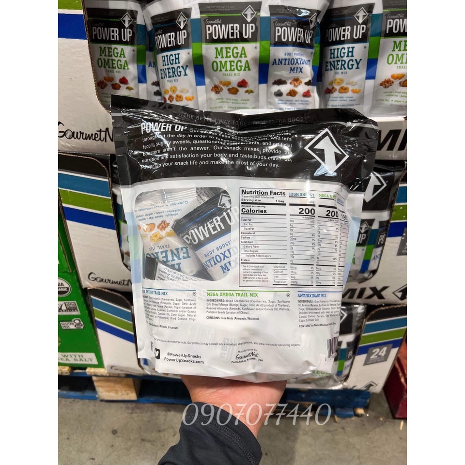 Hạt mix và trái cây sấy date 5/2023 Gourmetnut Power Up cung cấp dưỡng chất và vitamin - EDS Hàng Mỹ