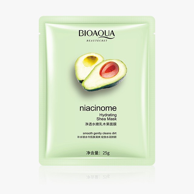 Mặt Nạ Chiết Xuất  Bơ Bioaqua Niacinome Hydrating Shea Mask Giữ Ẩm Cấp Nước Làm Trắng Da