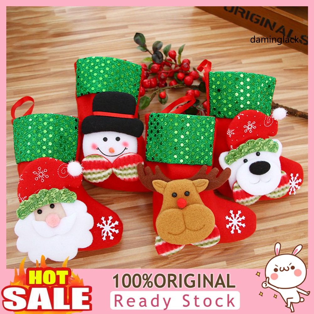 Vớ treo dùng trang trí cây thông Noel chủ đề Giáng Sinh dễ thương