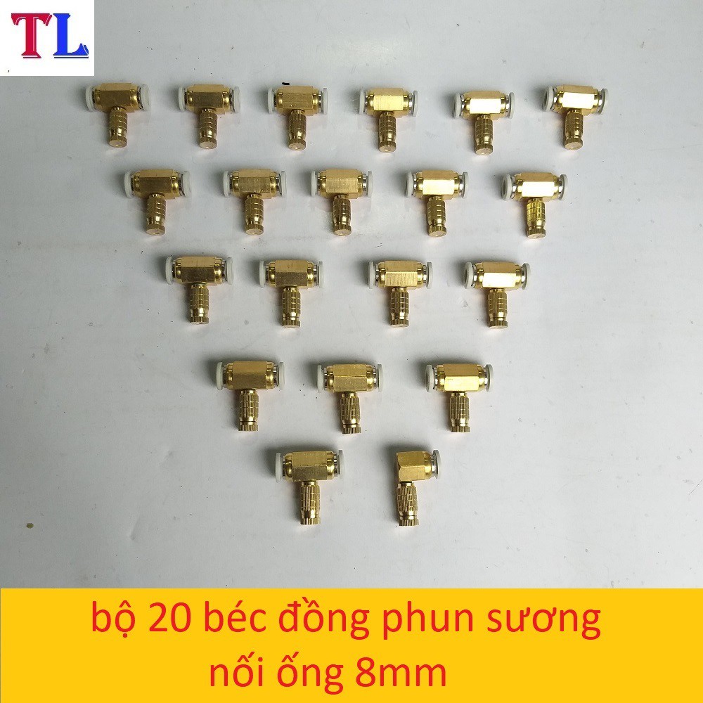 bộ 20 béc phun sương bằng đồng - béc phun sương