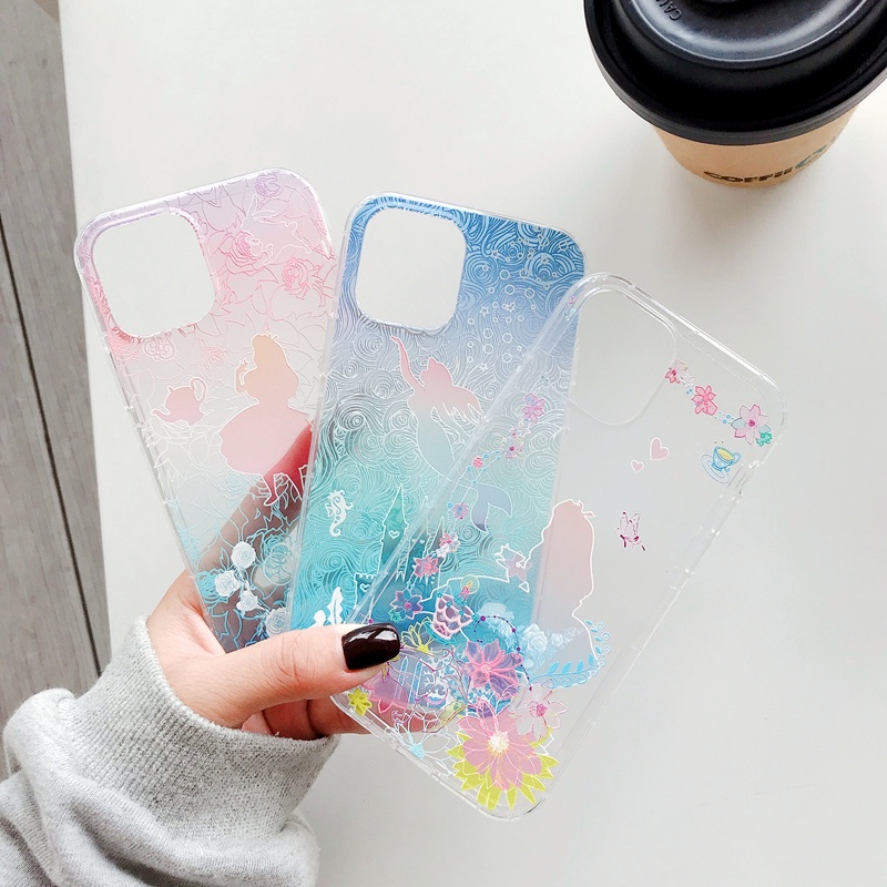 Ốp Điện Thoại Đệm Khí Chống Rơi In Hình Nàng Tiên Cá / alice Cho iPhone 7 8 Plus X XS XR 12 11 13 14 Pro Max