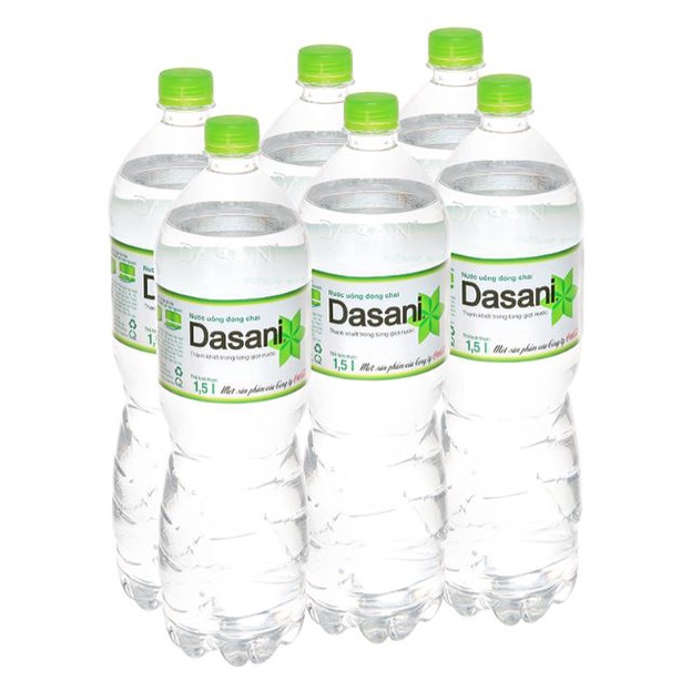 Thùng 6 chai nước tinh khiết Dasani 1.5L - Chai cải tiến - Bảo vệ cả sức khỏe bạn và môi trường