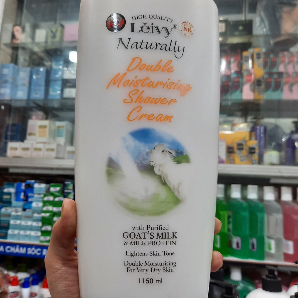 Kem Tắm Leivy Sữa Dê Và Protein Dưỡng Ẩm Gấp Đôi Naturally 1150ml (vàng)