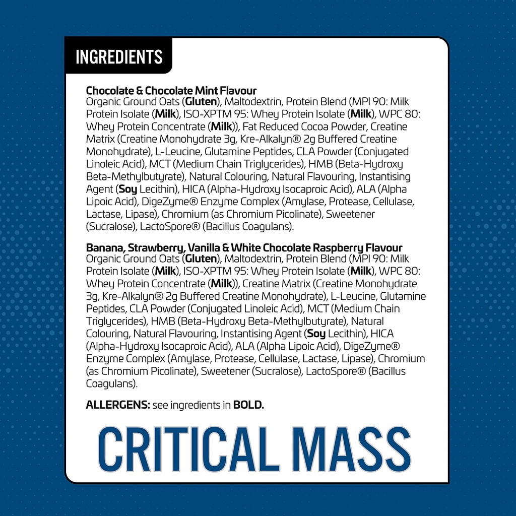 Critical Mass  6Kg - Sữa Dinh Dưỡng Tăng Cân Nhanh Cao Cấp Cho Người Gầy