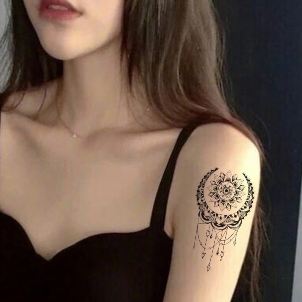 Miếng nhãn dán hình xăm tạm thời hình hoa mandala chống nước quyến rũ