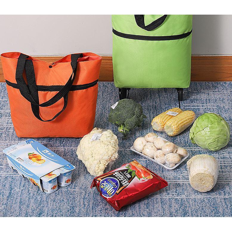 Giỏ Xách Túi Đựng Đồ Có Bánh Xe Kéo-Túi Đựng Đồ Bằng Vải