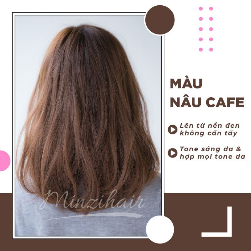 Combo nhuộm nâu cafe kèm oxi trợ nhuộm và găng tay