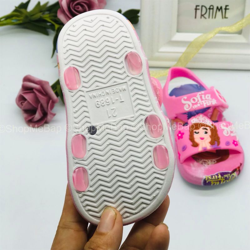Giày tập đi 3D hình công chúa sofia siêu mềm siêu êm cho bé gái