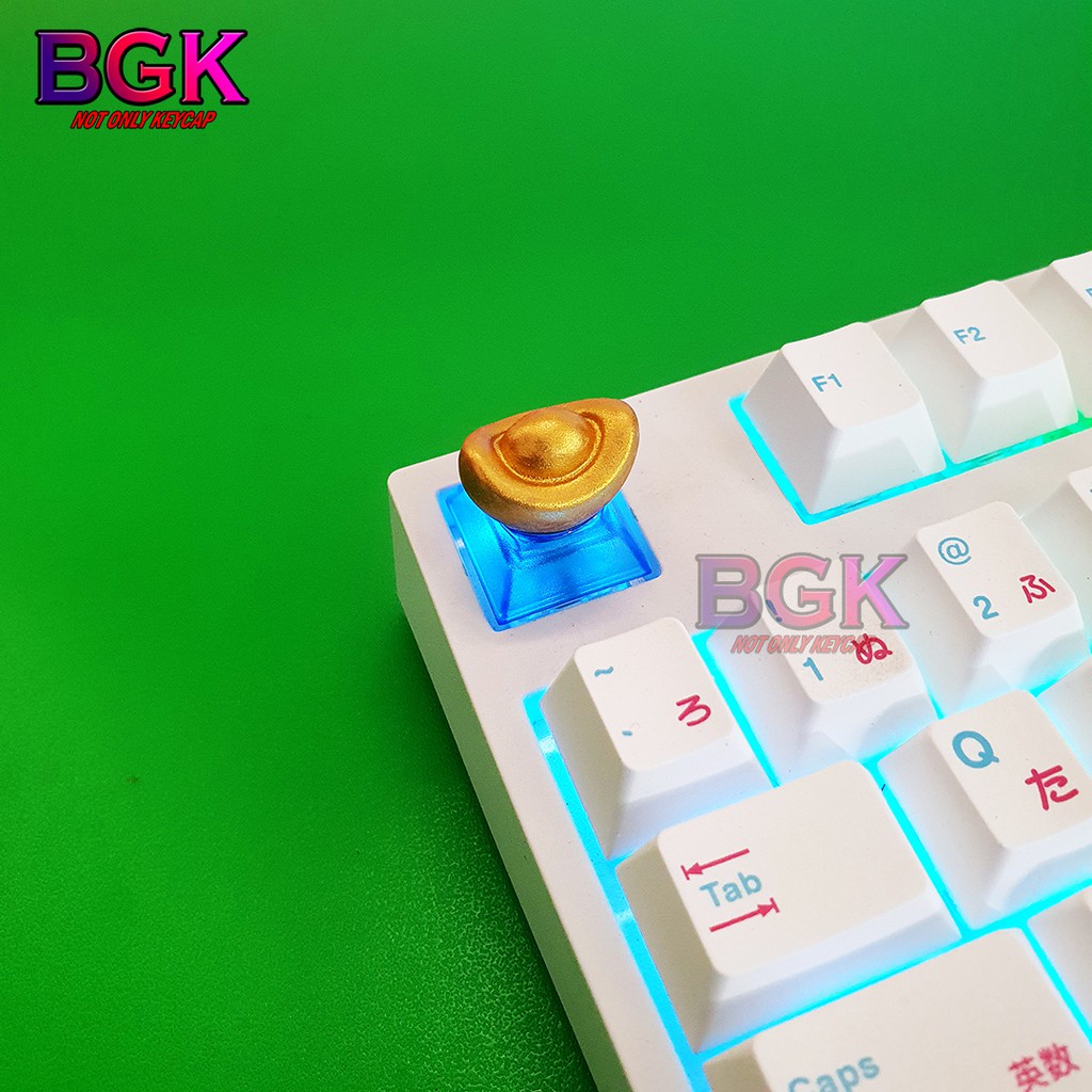 Keycap Lẻ Kim Nguyên Bảo Thỏi Vàng Cực Đẹp SA profile 1U ( keycap resin độc lạ )( Keycap Artisan )