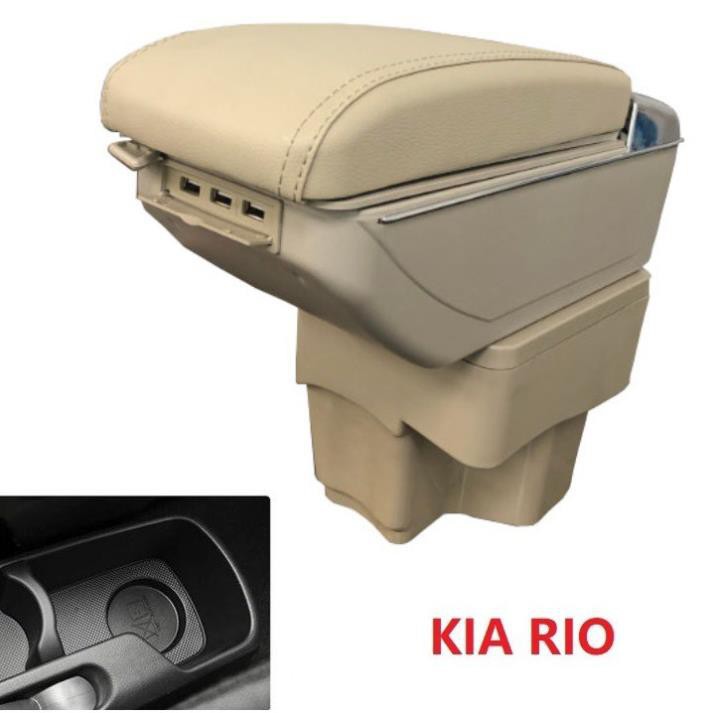 Hộp tỳ tay xe hơi cao cấp Kia Rio tích hợp 7 cổng USB Hàng Loại 1