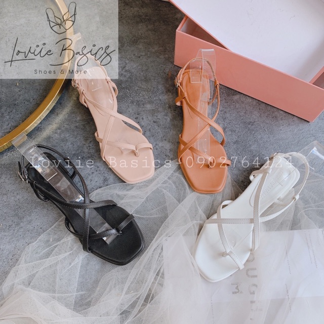 LOVIIEBASICS - SANDAL QUAI MẢNH XỎ NGÓN - SANDAL XỎ NGÓN NỮ ĐẾ BỆT - SANDAL NỮ DÂY MẢNH - SANDAL ĐẾ VUÔNG 3 PHÂN S200612