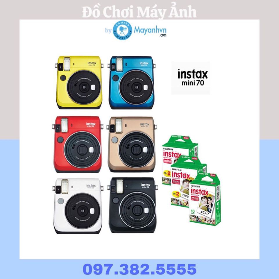 Máy ảnh Fujifilm Instax Mini 70 các màu + 10 tấm Film Instax mini