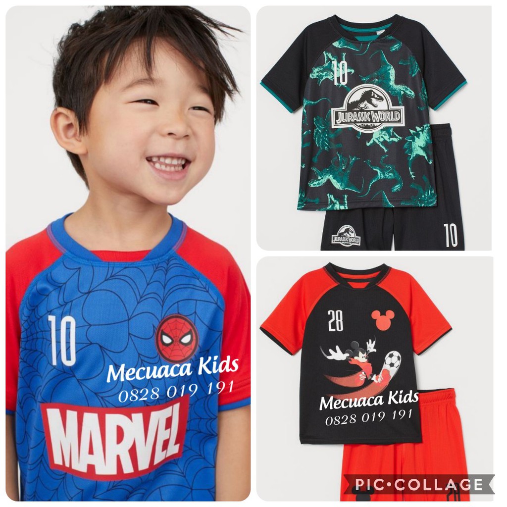 [1-10y] Bộ thể thao Mickey/Khủng long/Người nhện cho bé/bé trai hàng đẹp xịn xò