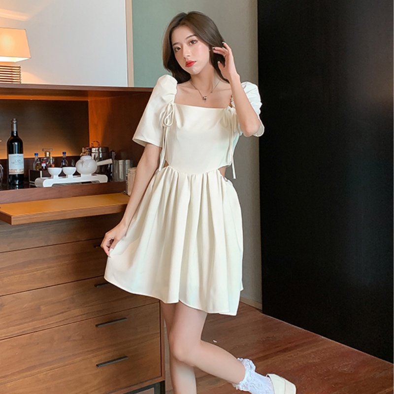 Đầm kiểu PERTY thiết kế hở eo phong cách Hàn Quốc thời trang xinh xắn cho nữ