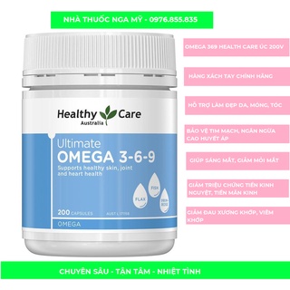 [Nhà thuốc Nga Mỹ ] [Mẫu mới ] Omega 369 Của Healthy Care Úc 200 Viên