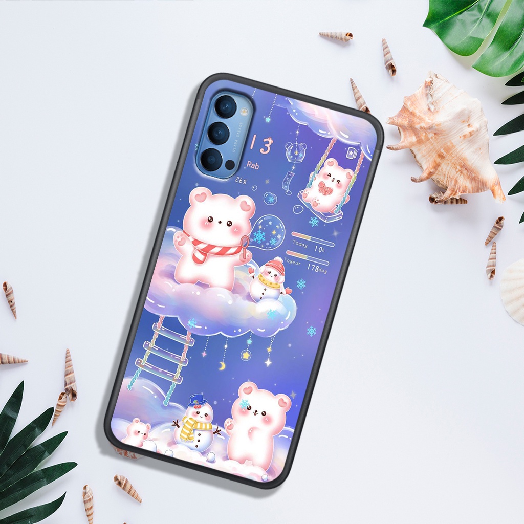 ỐP LƯNG OPPO A91/RENO 3 - RENO 3 PRO - RENO 4 - RENO 4 PRO - RENO 5, IN HÌNH GẤU NÂU CHOCOLATE ĐÁNG YÊU.