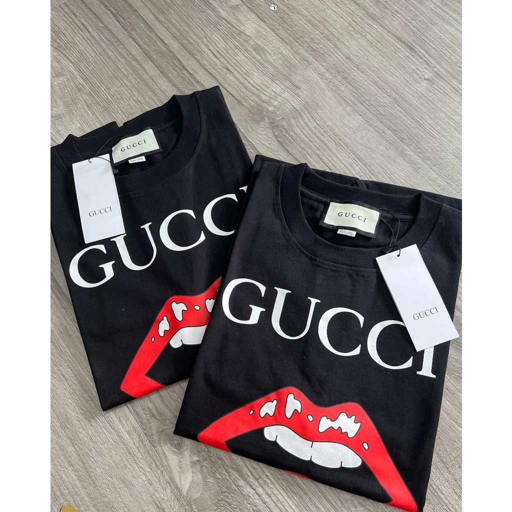 ⚡️- Tee Gu.cci Lips cao cấp full tag túi, áo thun GU.CCI