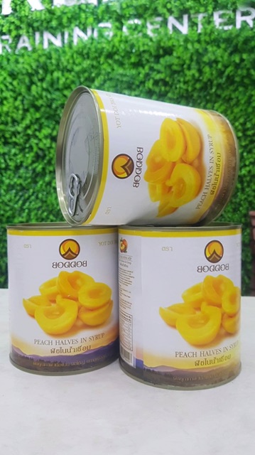 Đào Ngâm/ Đào Hộp Thái Lan BODDOB- GOLD REEF hộp 820g - ĐÀO CỰC GIÒN, RẺ VÔ ĐỊCH