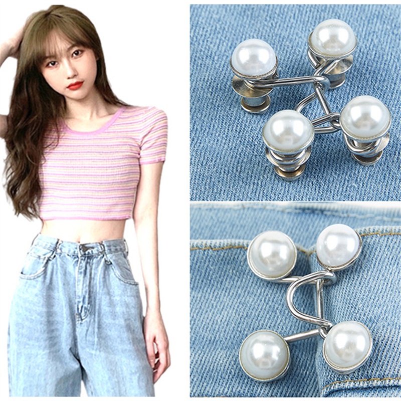 Nút Kim Loại Hình Hoa Cúc Có Thể Điều Chỉnh Gắn Eo Quần Jean