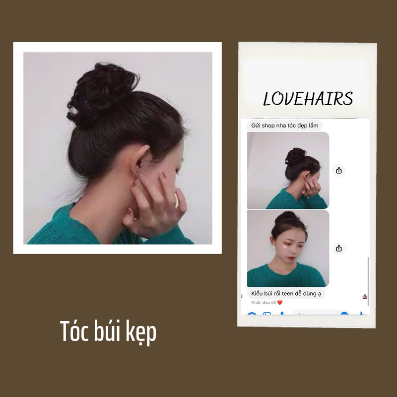 Tóc Giả Búi MIMI - Búi Tròn Rối Dạng Kẹp Hàn Quốc - Love Hairs