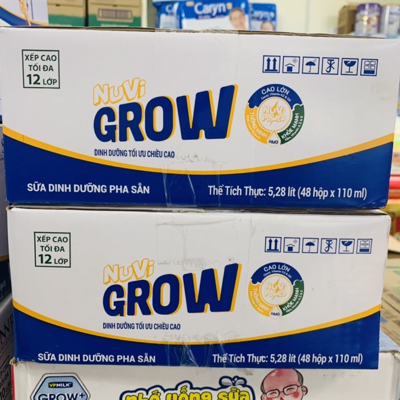 [Mẫu mới] Thùng sữa Nutifood Nuvi Grow 48x110ml