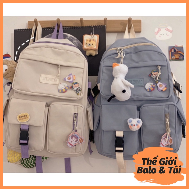 Balo cặp ulzzang basic nữ thời trang đi học đi chơi du lịch giá rẻ đựng vừa laptop canvas KÉO VIỀN | thegioibalo