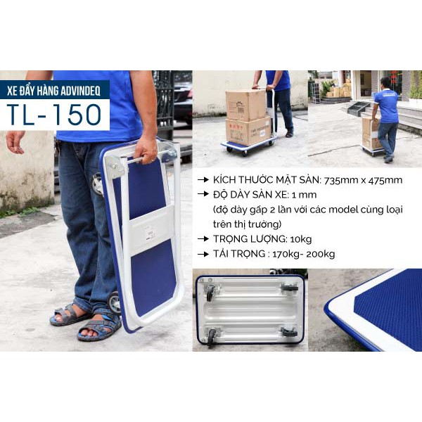 Xe đẩy hàng ADVINDEQ TL-150 (Tải trọng 150kg)