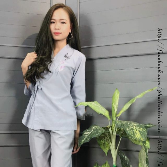 Đồ lam mặc đi chùa - Bà Lai Nhật Vẽ  Lam- [Hình thật + Video 100%]