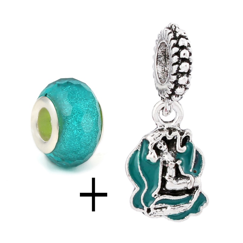 Bộ 2 Mặt Vòng cổ Hình Cây Dừa Đính Đá Pha Lê