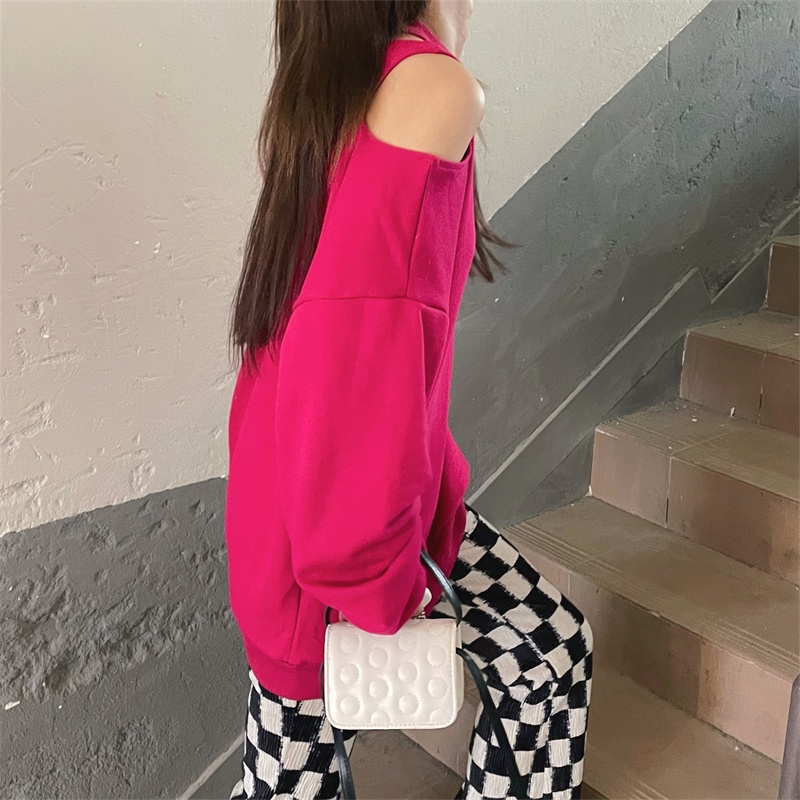 Off shoulder sweater long sleeve T - áo kiểu rộng rãi gợi cảm
