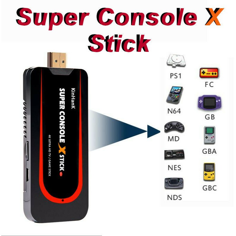 Game Stick Super Console X Stick Android 7.1 TV Box Tích hợp 50000 + Trò chơi 4K HDMI Hỗ trợ chơi PSP / N64 / DC / PS1..