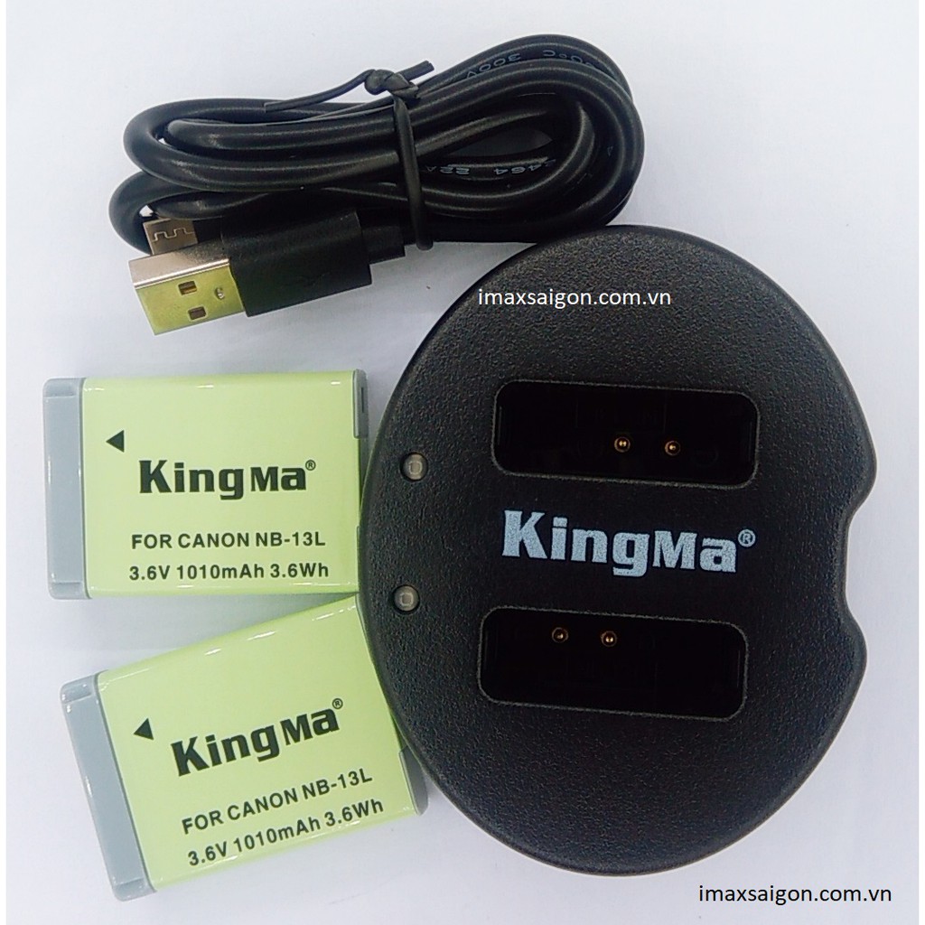 2PIN 1 SẠC KINGMA THAY THẾ CHO PIN CANON NB-13L