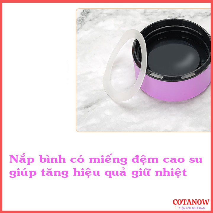 Bình Nước Giữ Nhiệt 6oup Lõi Thủy Tinh Vỏ Nhựa 450ml COTANOW