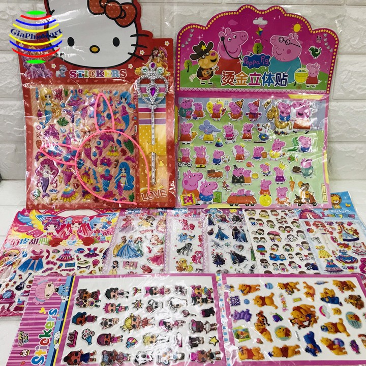 Hình Dán Stickers Cho Bé - Combo 10 Miếng Khác Nhau