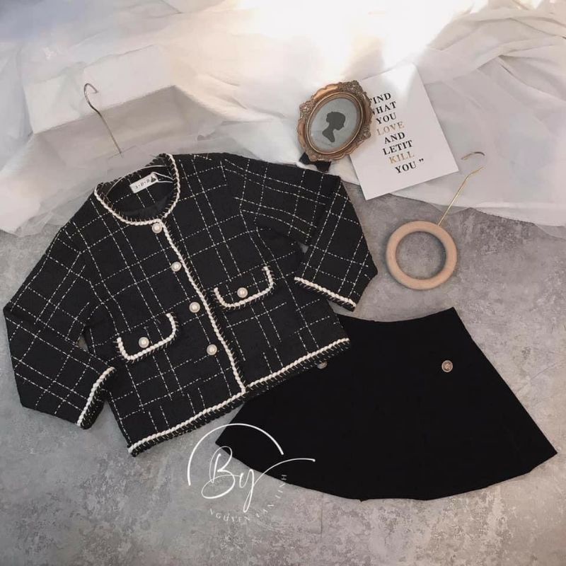 Áo dạ viền thừng cúc ngọc phong cách Hàn Quốc | BigBuy360 - bigbuy360.vn