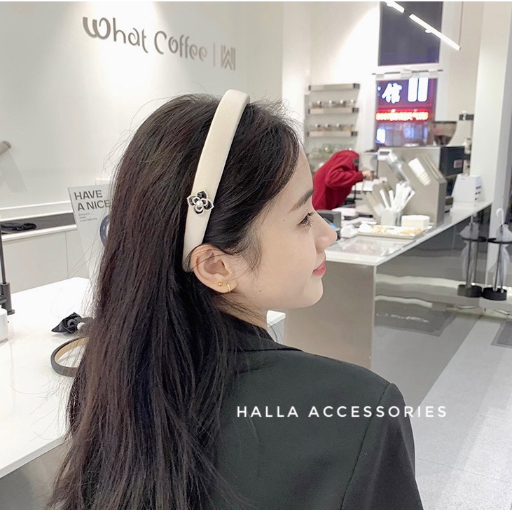Băng đô vintage đính hoa sang chảnh, Bờm tóc phong cách Hàn Quốc HALLA