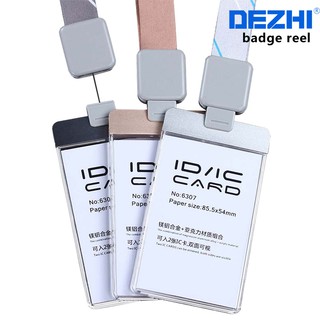 Dezhi-acrylic Clear Access Card ID IC Card Badge Holder Thẻ làm việc có dây buộc Polyester