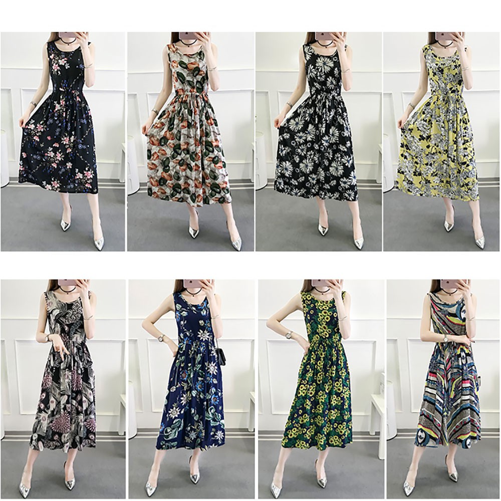 Váy đầm tone cotton maxi dài dạo chơi, đi biển - Mã 69