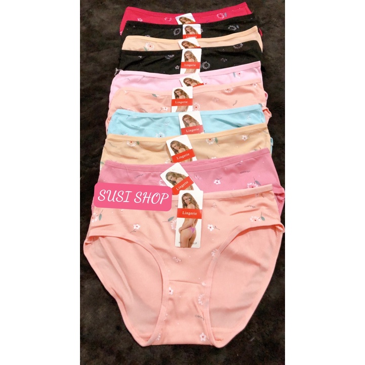Bộ 10 Quần lót nữ cotton dày dặn cạp cao ôm bụng size 60-75kg (hoa cúc 171)