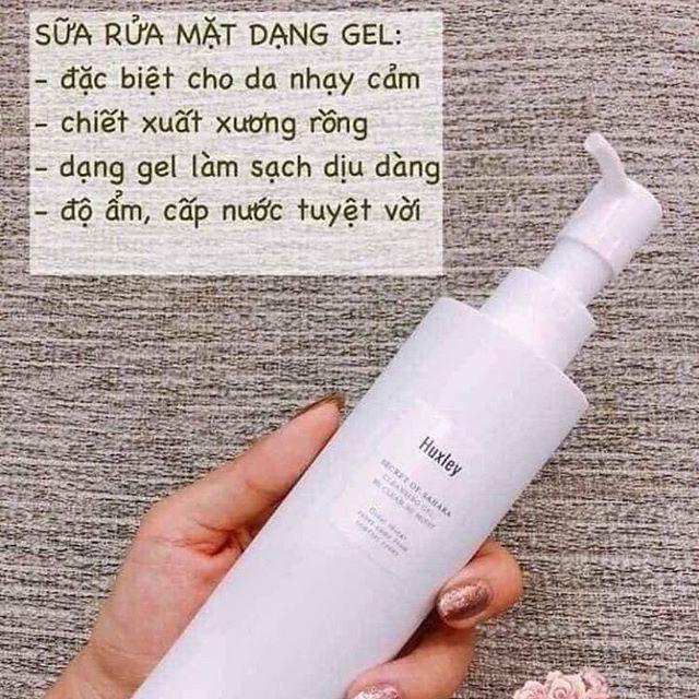 Combo Dưỡng Trắng, Làm Dịu Da Chiết Xuất Xương Rồng Huxley ( SRM 200ml + Kem Glow Awakening 50ml )