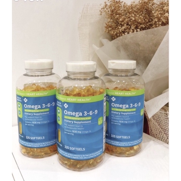 [HSD 11/2023] ViênUống Dầu Cá bổ sung OMEGA 3 6 9 MEMBER'S MARK Supports Heart Health 1600mg cúa Mỹ 325 viên